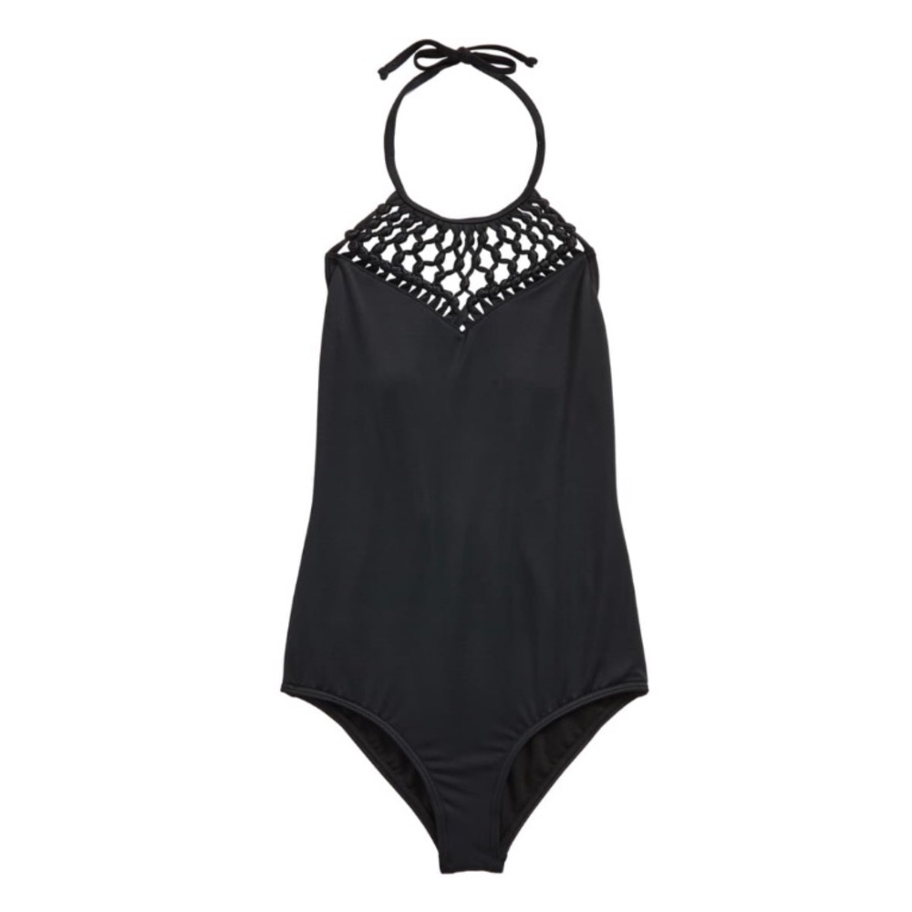 Billabong Girl’s Macramé One-Piece Swimsuit Black